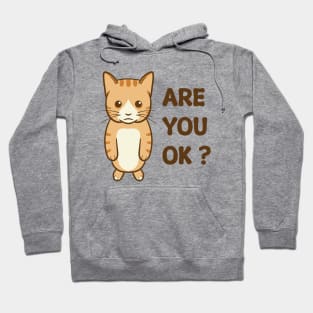 Meme illustration of a little orange cat with a sad face Hoodie